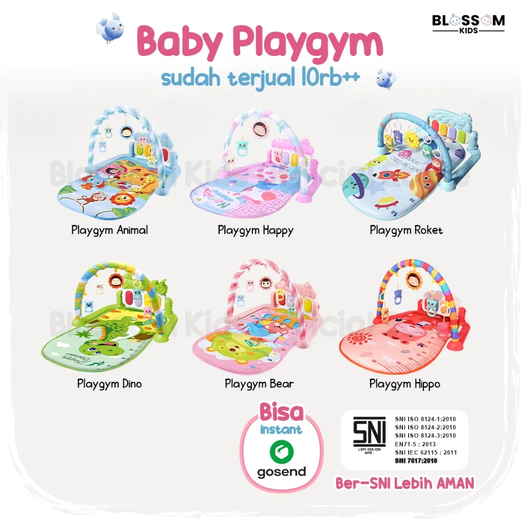 Playgym Piano Baby Playmate Motif Karakter Babygym Piano Mainan Anak Musical Matras Bayi Kado Bayi Newborn BLOSSOM KIDS - TERSEDIA INSTANT DAN PENGIRIMAN KILAT