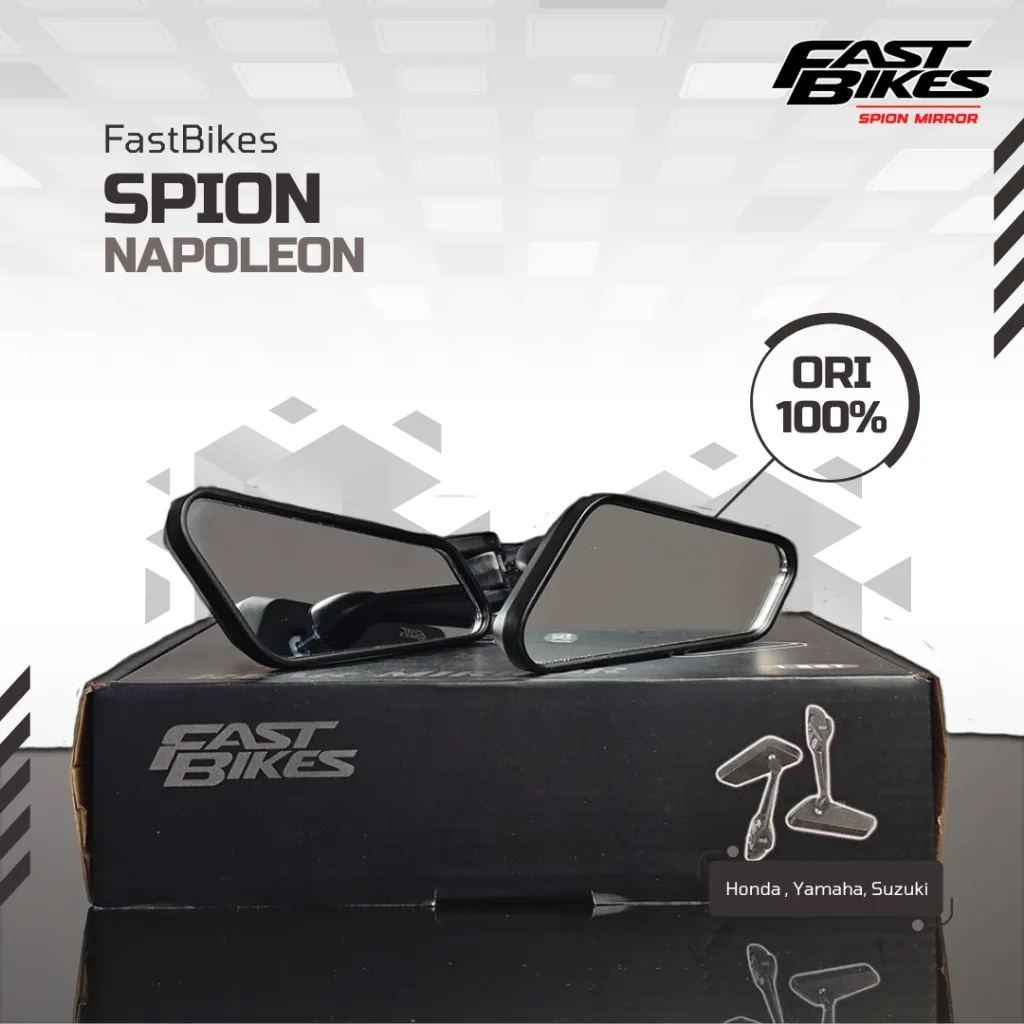 FASTBIKES Kaca Spion Motor Variasi Model Circuit Hitam Universal Moge Matic Bebek