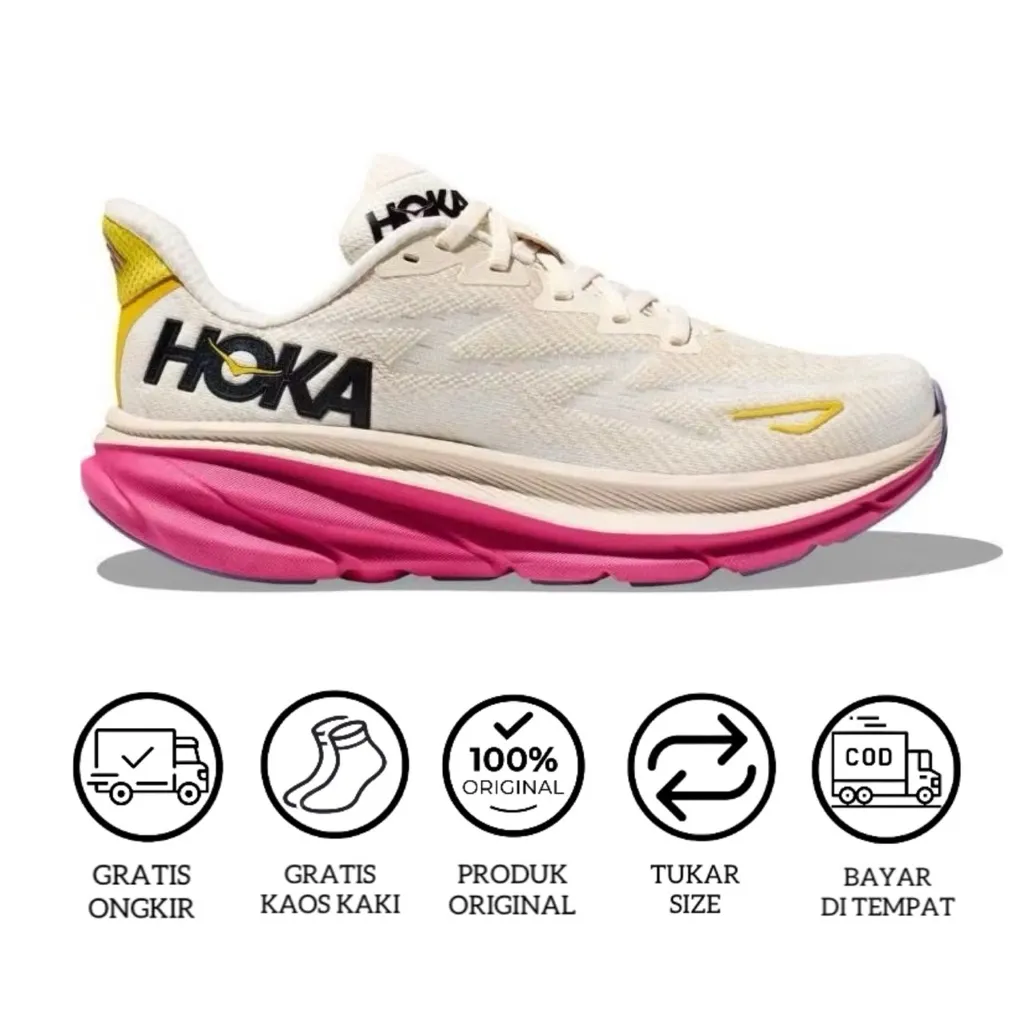 Sepatu Lari H0ka Clifton 9 Women’s Eggnog Pink