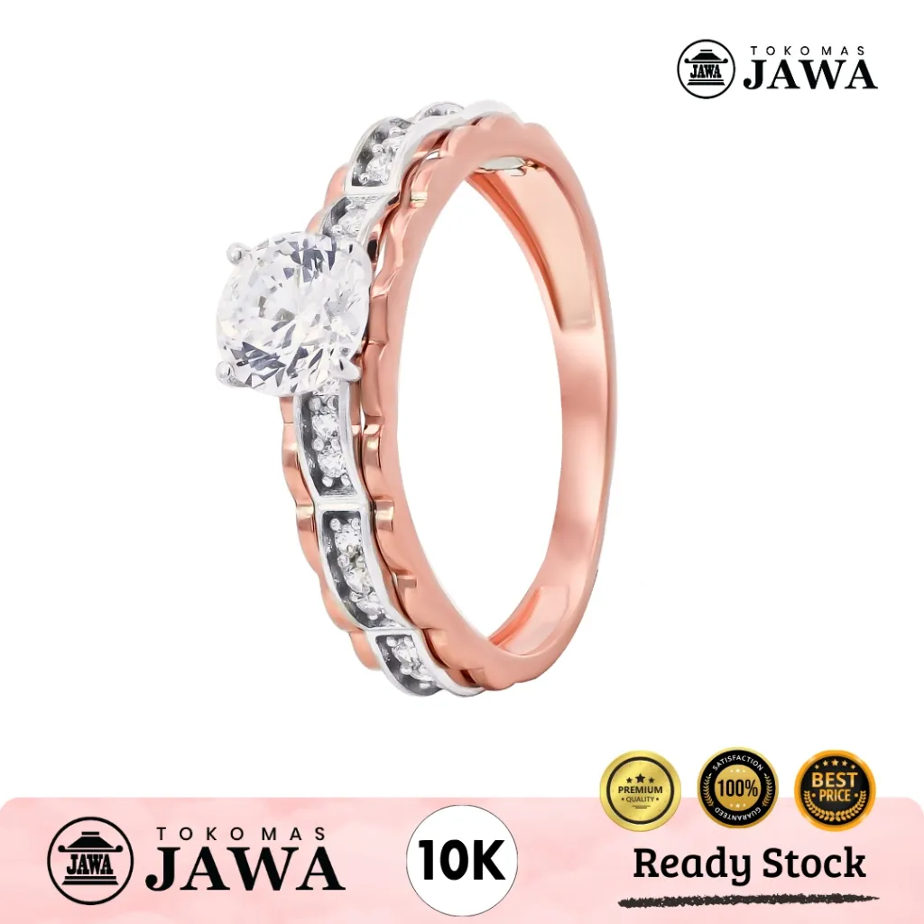 Cincin Emas Diamond Look Roxev Kadar 10 Karat Toko Mas Jawa