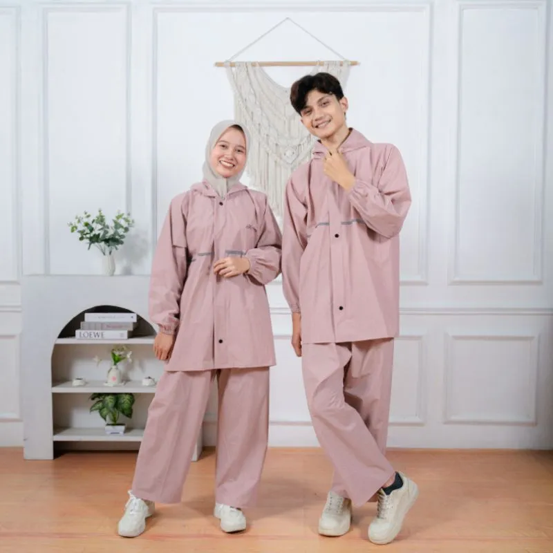 Jas Hujan Dewasa Mantel Hujan Rain Coat Setelan Pria Wanita Terbaik Anti Air Anti Bocor Bahan Tebal