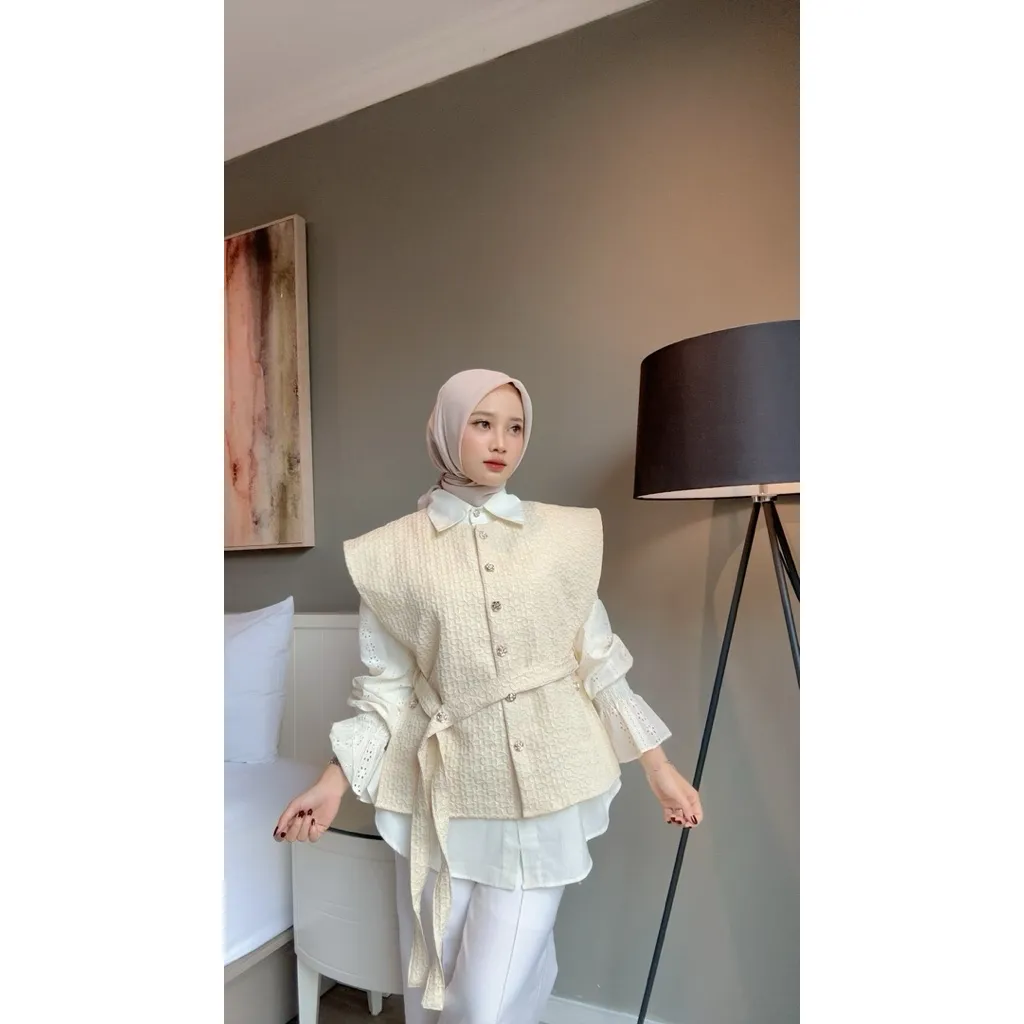 BYFIA Jienna Import Blouse / Atasan Premium Wanita Terbaru Kemeja Vest Formal Blouse Cantik Bestseller