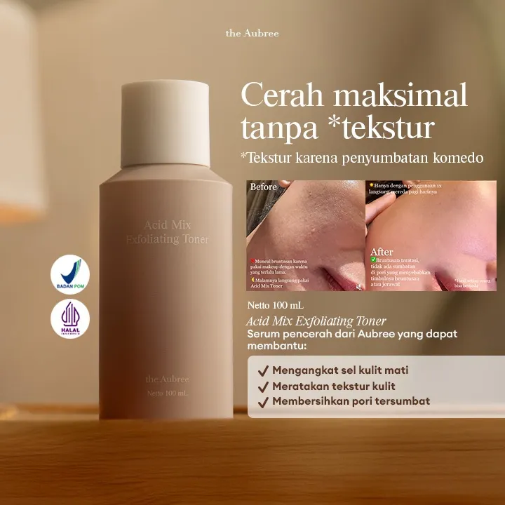 The Aubree Acid Mix Exfoliating Toner 100 ml Toner Eksfoliasi Pencerah Wajah