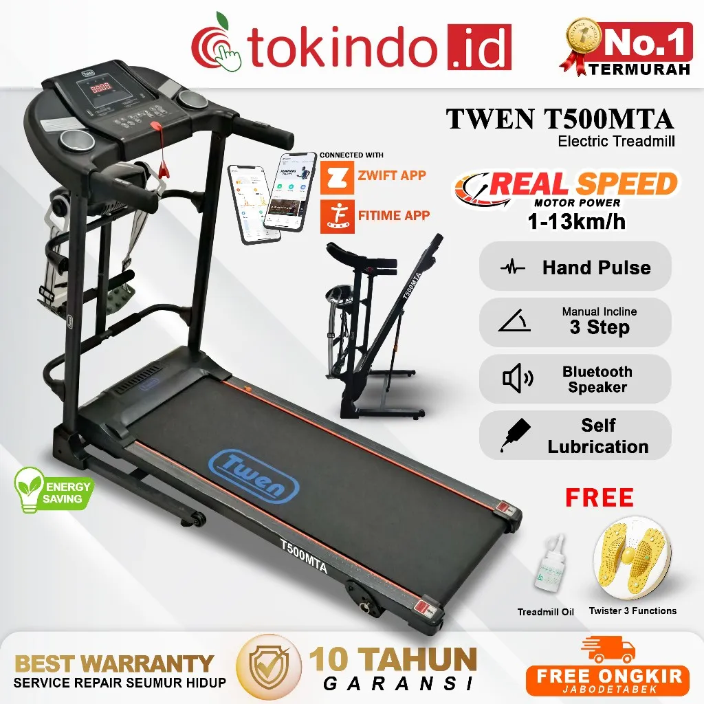 TWEN T500MT new T500MTA new Treadmill Listrik Treadmill Portable Treadmill Multifungsi Treadmil Lipat Treadmill Electric Low Watt Alat Olahraga