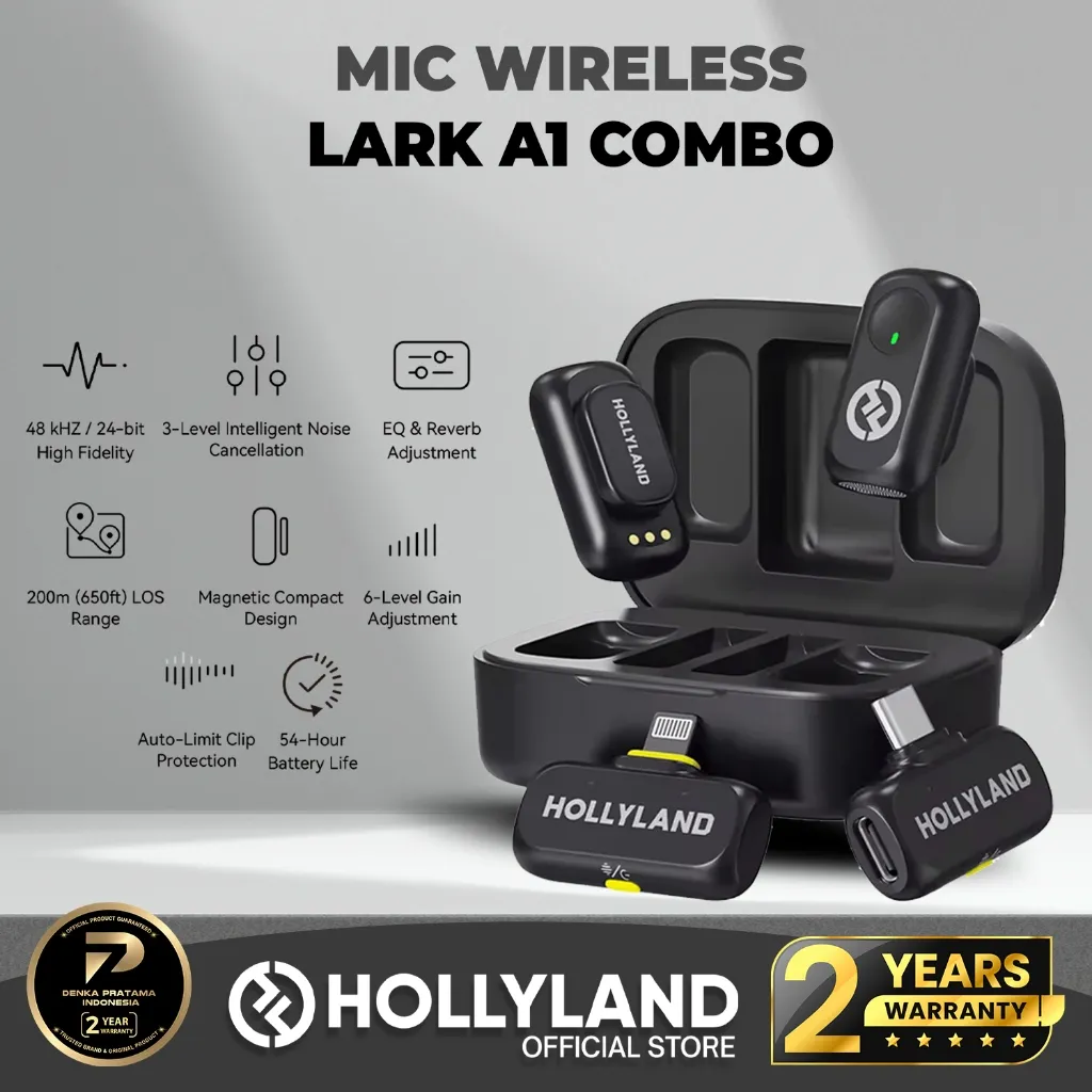 Hollyland Lark A1 Wireless Microphone Smartphone Android/ iPhone/ iPad/ Action Camera/ Laptop