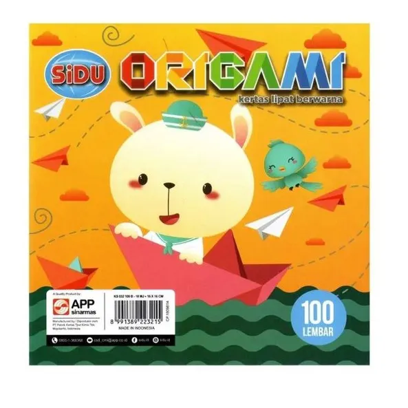 KERTAS LIPAT ORIGAMI BESAR SIDU 16cm x 16cm [100 lembar] KERTAS SUKUNG
