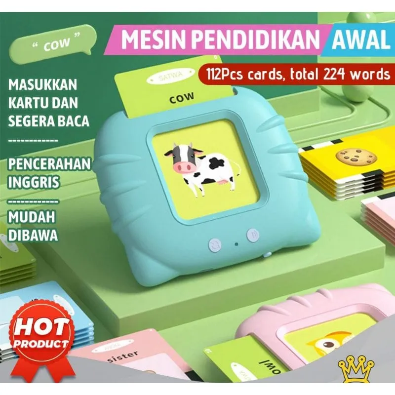 Mainan Edukasi Audio Flashcard / Card Early Education Devic / FlashCard Audio / Audio Flash Card Indonesia Inggris