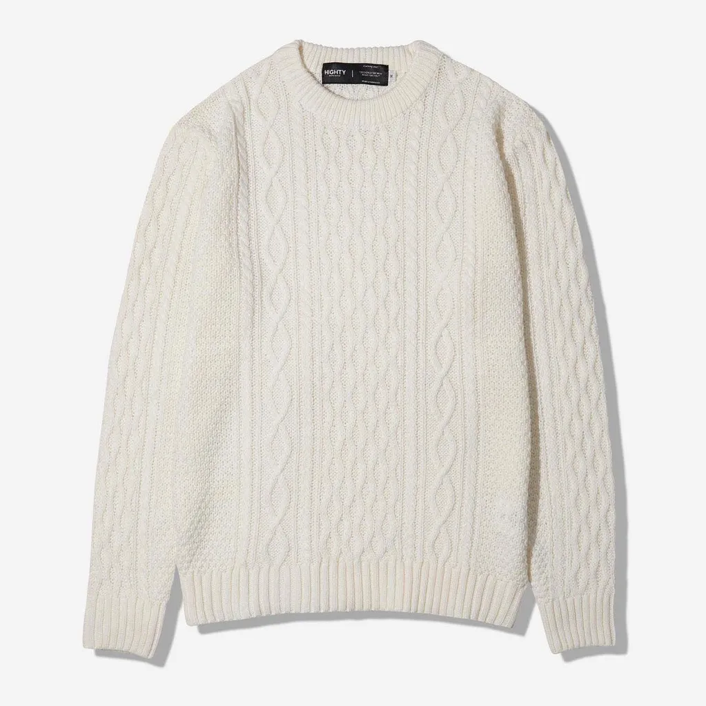 HIGHTY Off White Cable-Knit Sweater