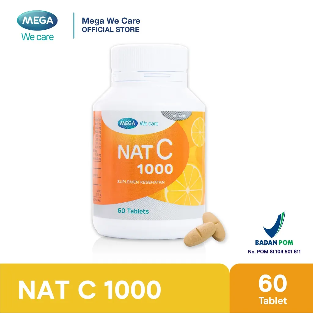 Mega We Care NAT C 1000 / Vitamin C / Menjaga Daya Tahan Tubuh 60 Kapsul