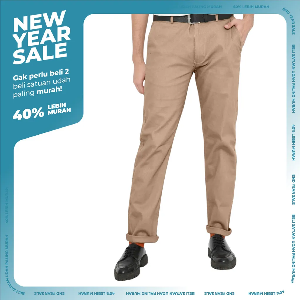 Erigo Chino Pants Zander Light Brown - Celana Panjang Chino Unisex