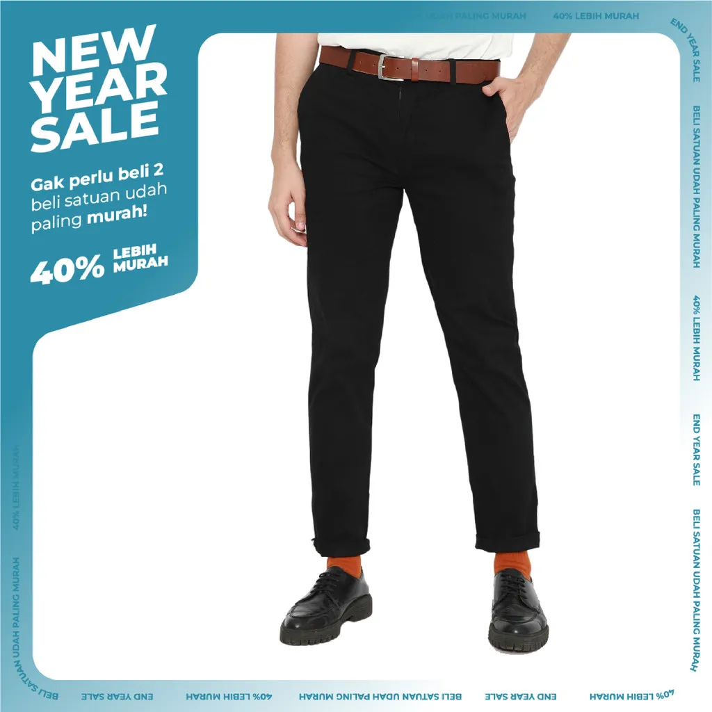 Erigo Chino Pants Sirius Black - Celana Panjang Chino Unisex