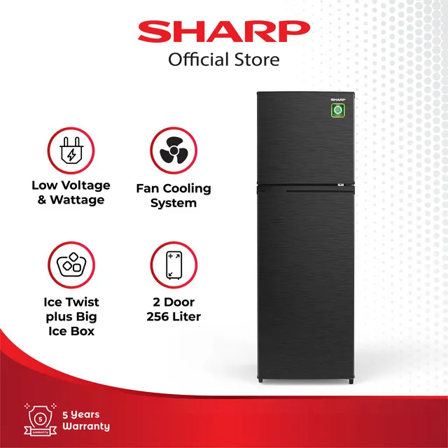 Refrigerator 2 Door KIREI Series - Kulkas 2 Pintu KIREI Series SJ-316MN-HS (256 LITER)