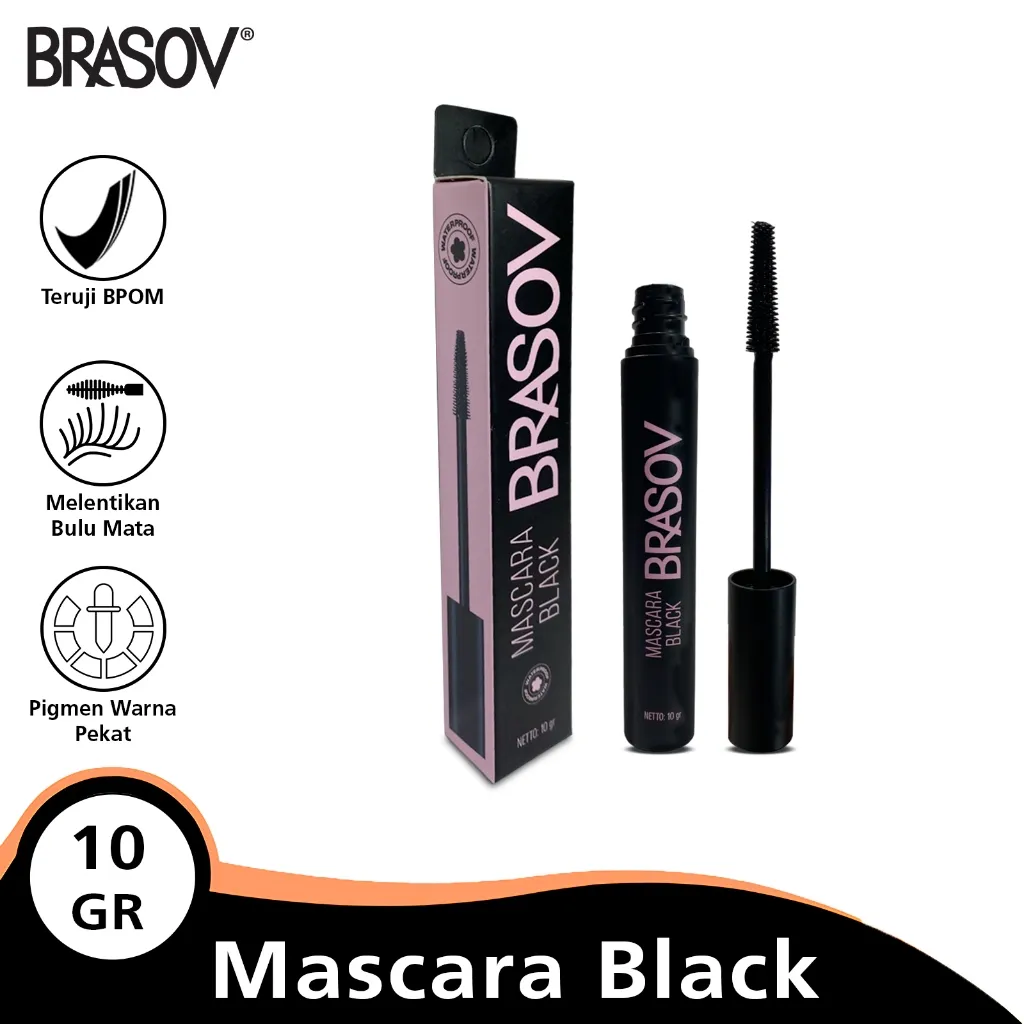 BRASOV Kosmetik Maskara Bulu Mata Netto 10 G BPOM Eyelash Mascara Black Eyes Waterproof Xx-Ct Hitam