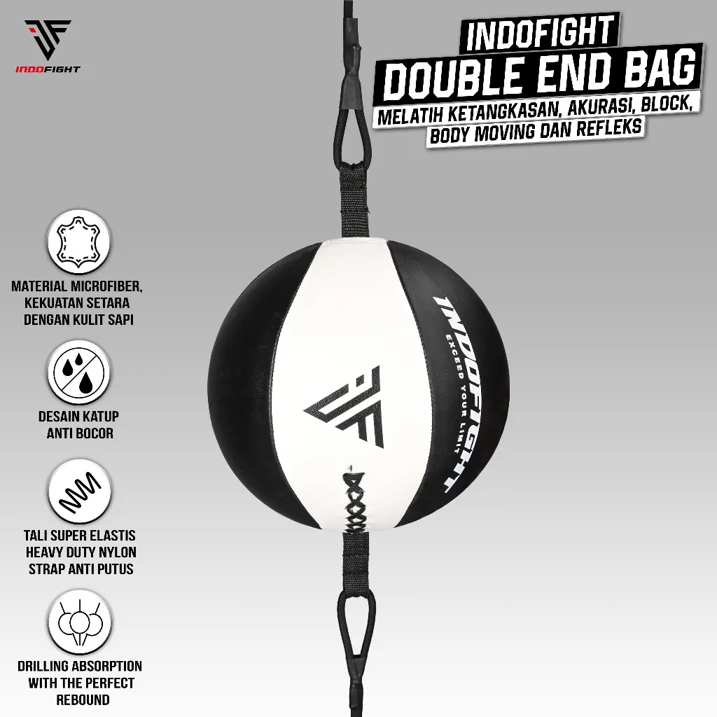Samsak Tinju Boxing Indofight Punching Ball Samsak Tinju Boxing Speed Pumching Bag Double End Bag Boxing Indofight