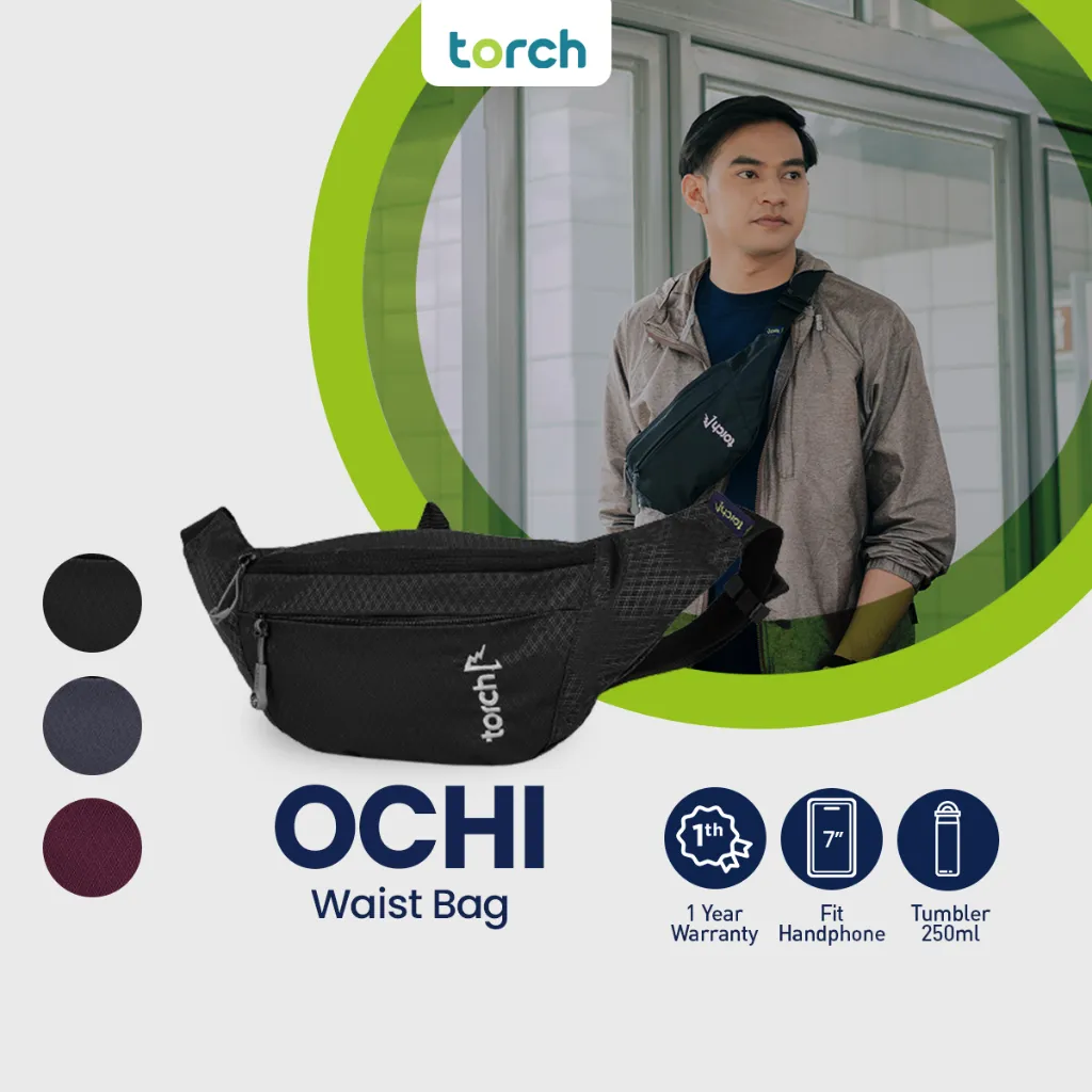 TORCH Ochi Tas Pinggang Selempang Konser Ringan Anti Air Pria Wanita - Waist Bag Waterproof