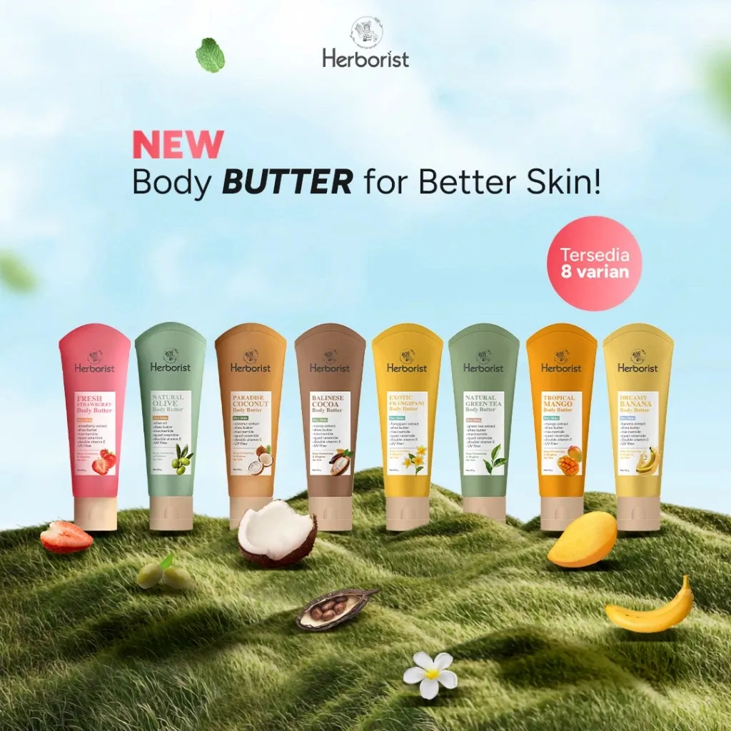 Herborist Body Butter 80gr Niacinamide Double Vitamin E Melembapkan Tubuh