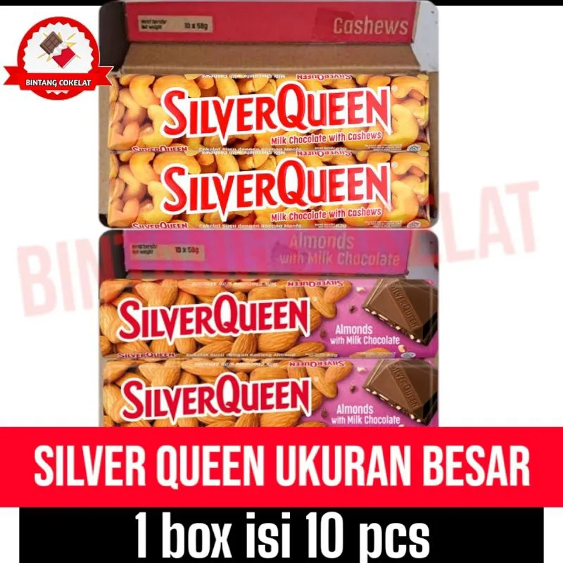 SilverQueen Cokelat Batangan 52gr Isi 10 PCS – Cemilan Manis Favorit