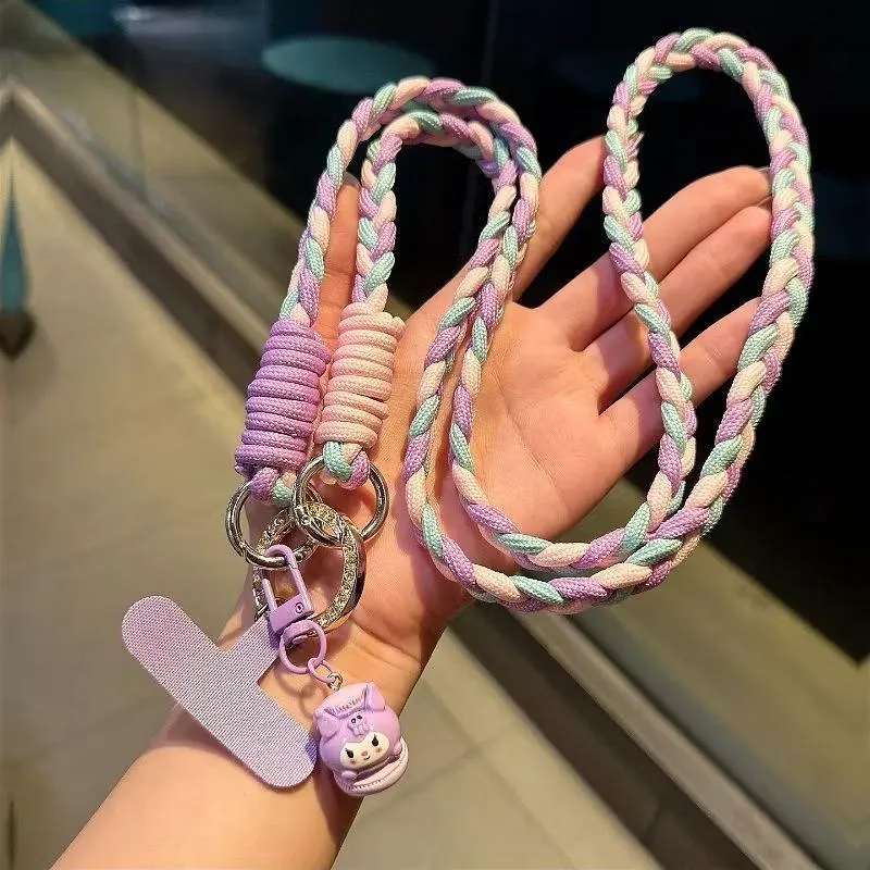 (Panjang 100CM) Lanyard HP model Kepang Korean / Tali Gantungan Kalung Hp Korean Tebal Model tali tiga untai yang populer dapat dipakai selempang sebagai tali ransel dan selempang sebagai paking universal untuk casing ponsel
