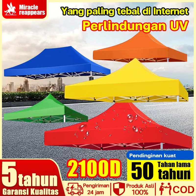 Ekstra Tebal 2100D Terpal Tenda Atap Tenda Lipat Atap Tenda Jualan Tenda Lipat Kain Tenda 2x2/2x3/3x3/2.5x2.5/3x4.5/3x6  Terpal Atap Anti Panas Kain Oxford Terpal Anti Panas