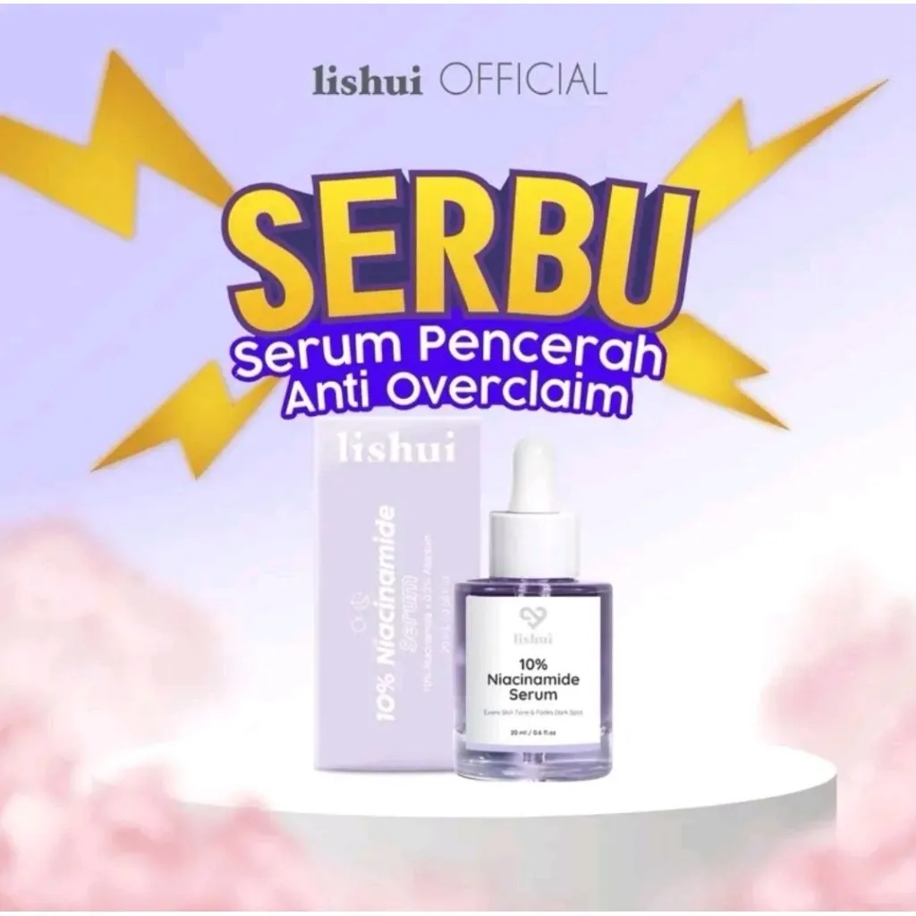 [ SUPER PROMO LISHUI ] LISHUI SERUM 10% NIACINAMIDE  || SERUM PENCERAH WAJAH || PENGHILANG FLEK HITAM BEKAS JERAWAT BPOM
