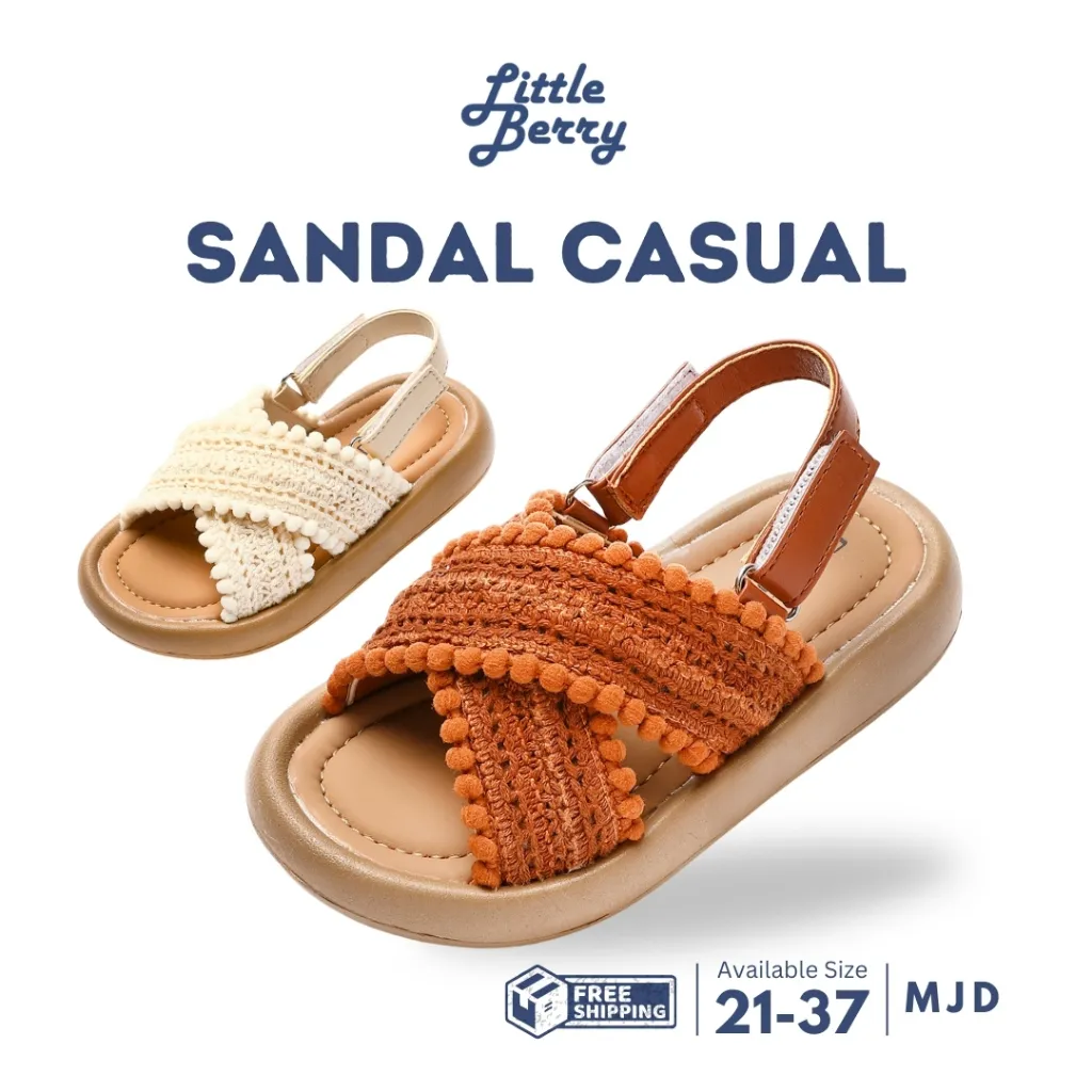 LITBERRY - Sepatu Sandal Slip On  Casual Anak Perempuan  Usia 3 - 12 Tahun Type MJD