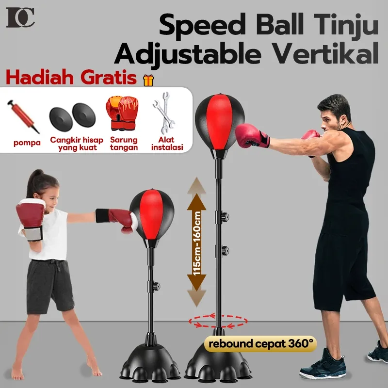 Sarung tinju gratis Standing Boxing Ball Tinggi115-160 cm /Speed Ball Fight Box Samsak Bola Sarung Tinju/Alat Pukul Latihan Olahraga/Tahan Pukulan Inflatable Sandbag
