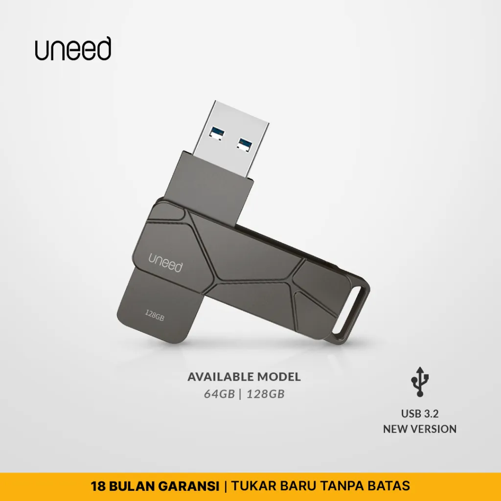 UNEED Flashdisk USB 3.2 High Speed USB A Flash Drive  3.2 - 360 Rotation Design 64GB / 128GB - UUD101