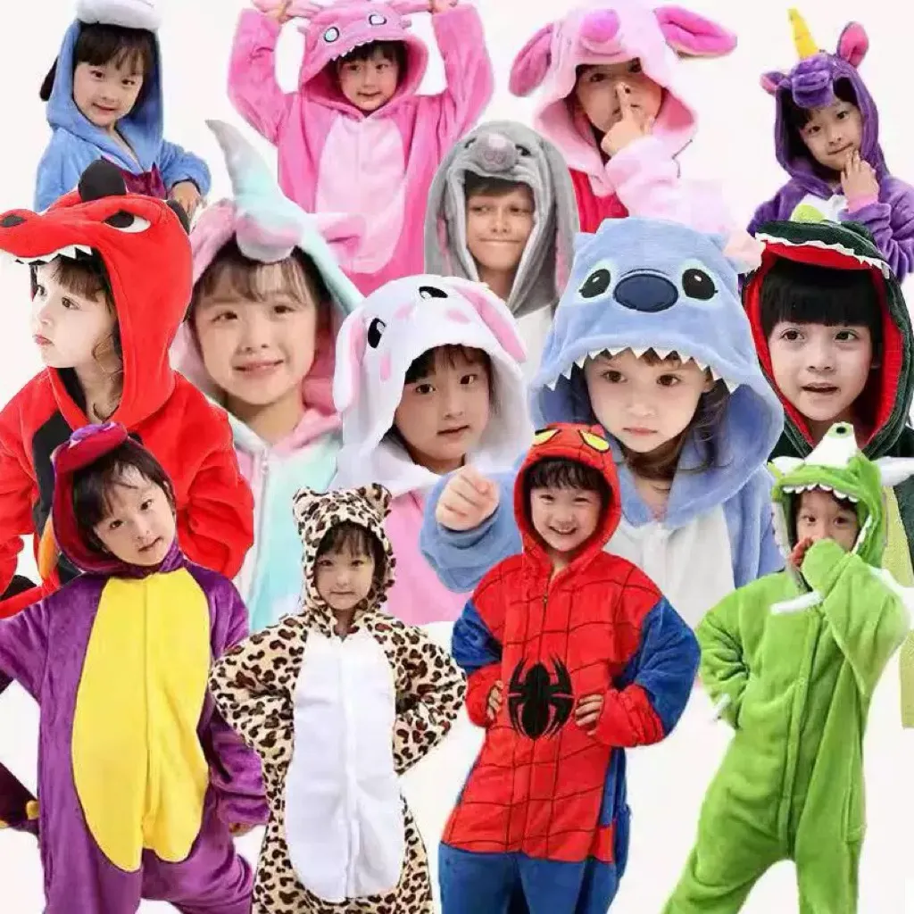 BAJU KOSTUM ONESIE  DORAEMON JERAPAH EEYORE SULLEY PIKACHU DINO DINOSAURUS SAPI STITCH TOTORO JERAPAH MONYET KELINCI ANAK