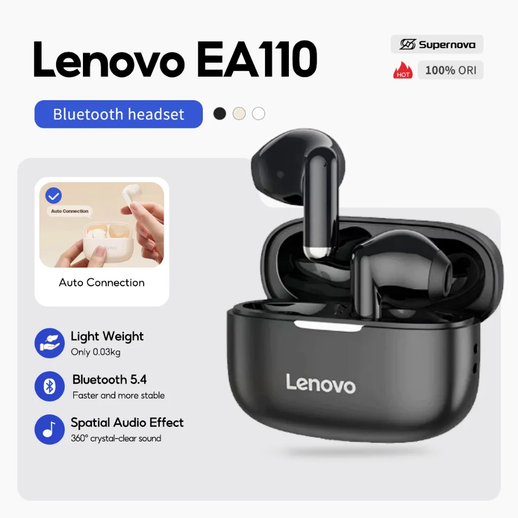 Supernova x LENOVO THINKPLUS EA110 TRUE WIRELESS BLUETOOTH MINI EARBUDS TWS HD SOUND IPX7