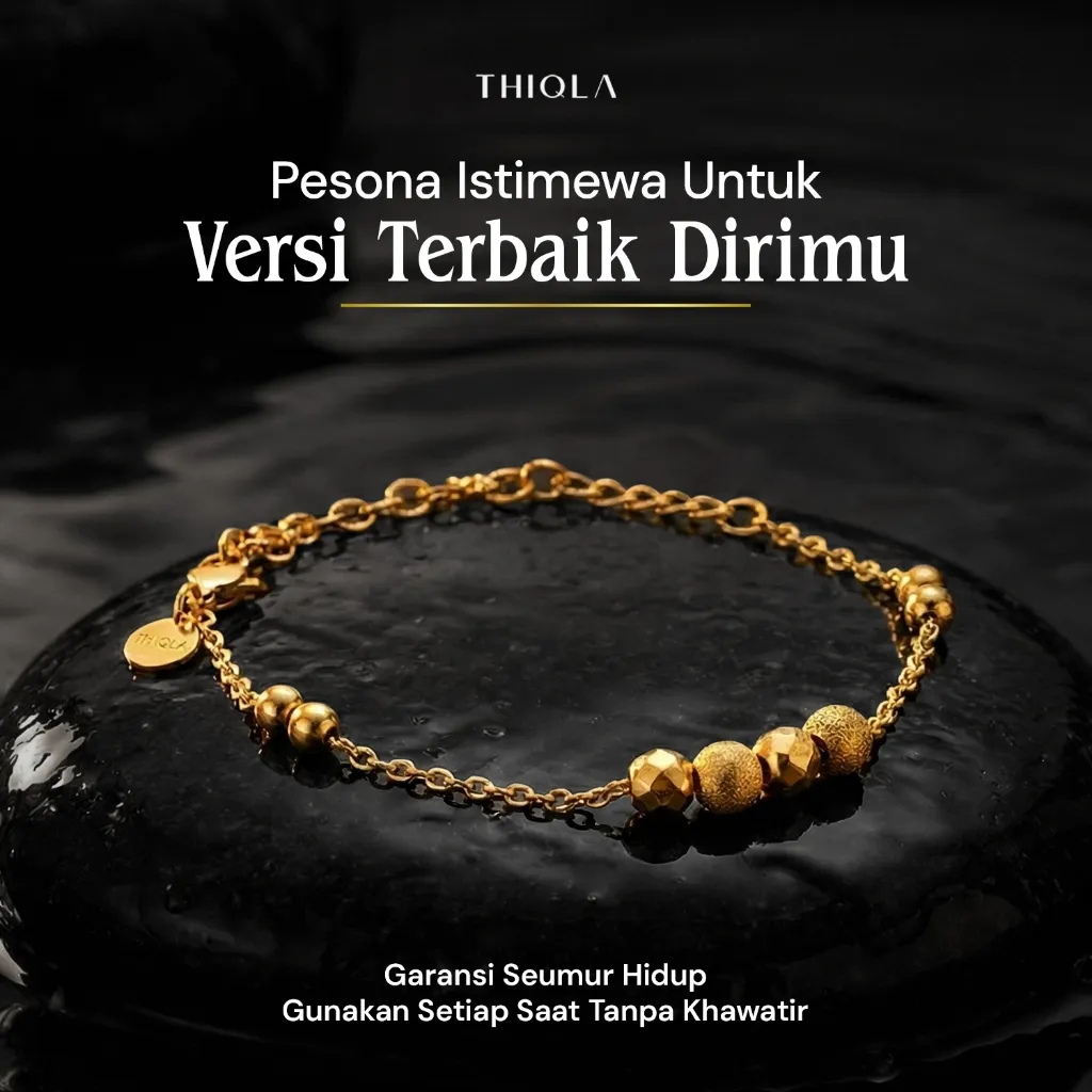 THIQLA - Gelang Biji Lada MANIKA - Gelang Tangan Wanita - Gelang Anti Karat & Anti Hitam - Bukan Gelang Titanium