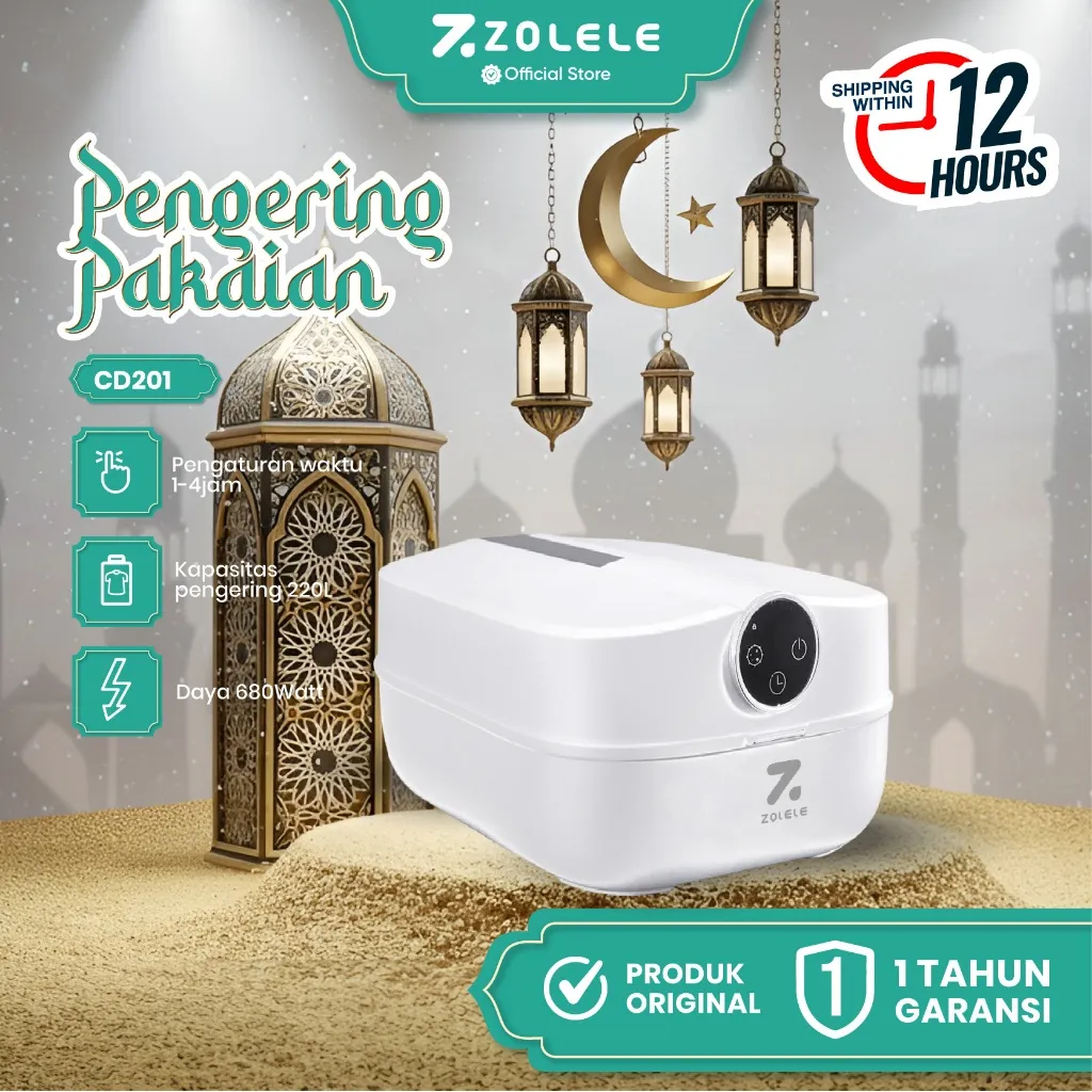 ZOLELE CD201 Mesin Pengering Pakaian Portabel Pemanas Pengering Pakaian Lipat Listrik Pengering Otomatis Untuk Pakaian Anti Bakteri