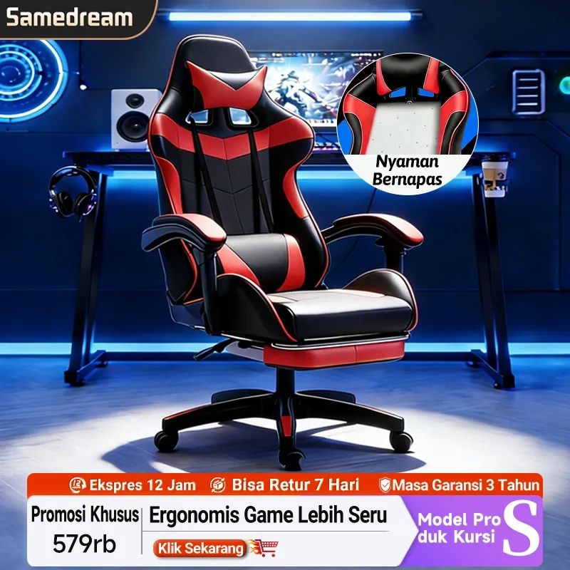 Kursi Gaming Pertama Dalam Hidup Kursi Komputer Ergonomis Kursi Esports Kursi Nyaman Bantal Gratis