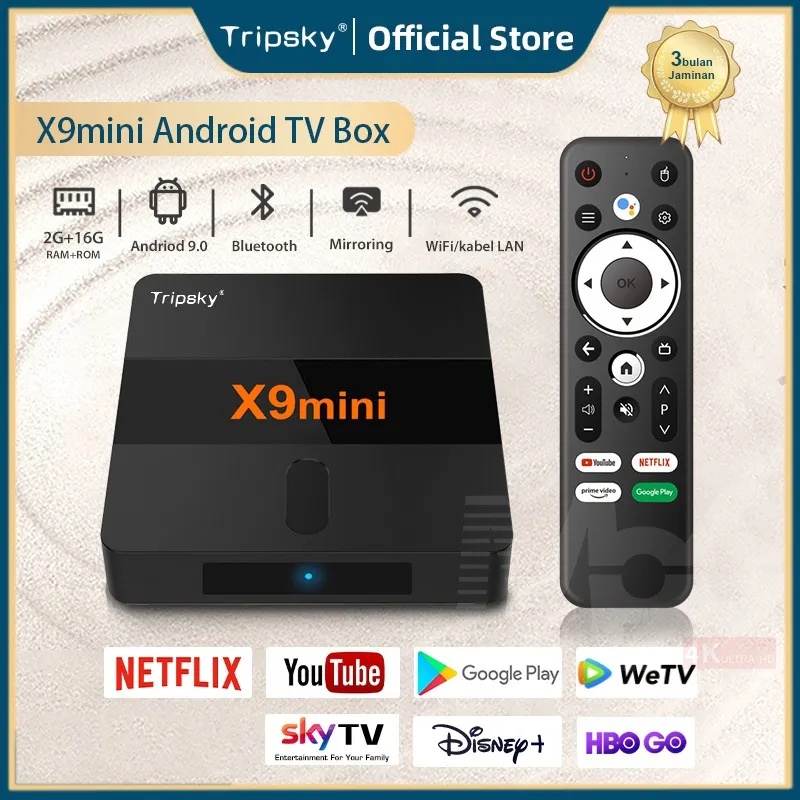 Tripsky X9mini Android Tv Box 4K Stb Android Tv Box Android 9 Ram 2G Rom 16G Bluetooth Smart Tv Box
