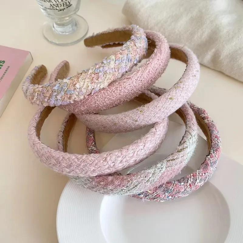 TownShell - Small Pink Spring Korean Head Band / bando korea motif design / bandana tweeted