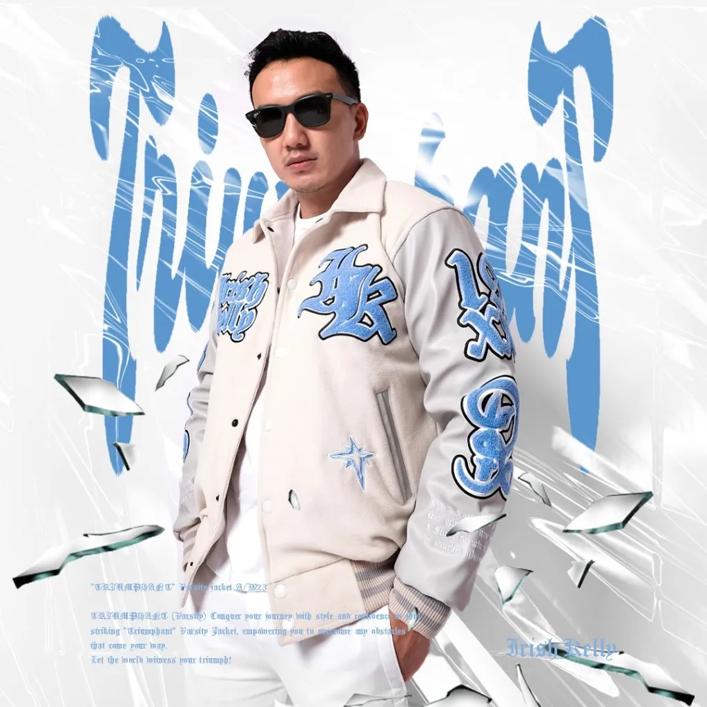 IRISHKELLY Triumphant Varsity Jacket Cream