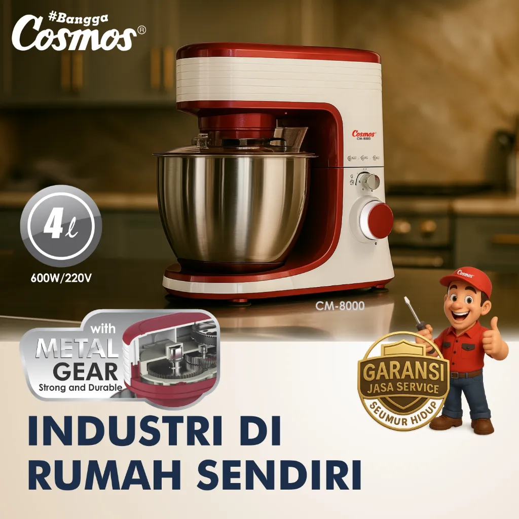 Cosmos Stand Mixer CM-8000 (dengan METAL GEAR)