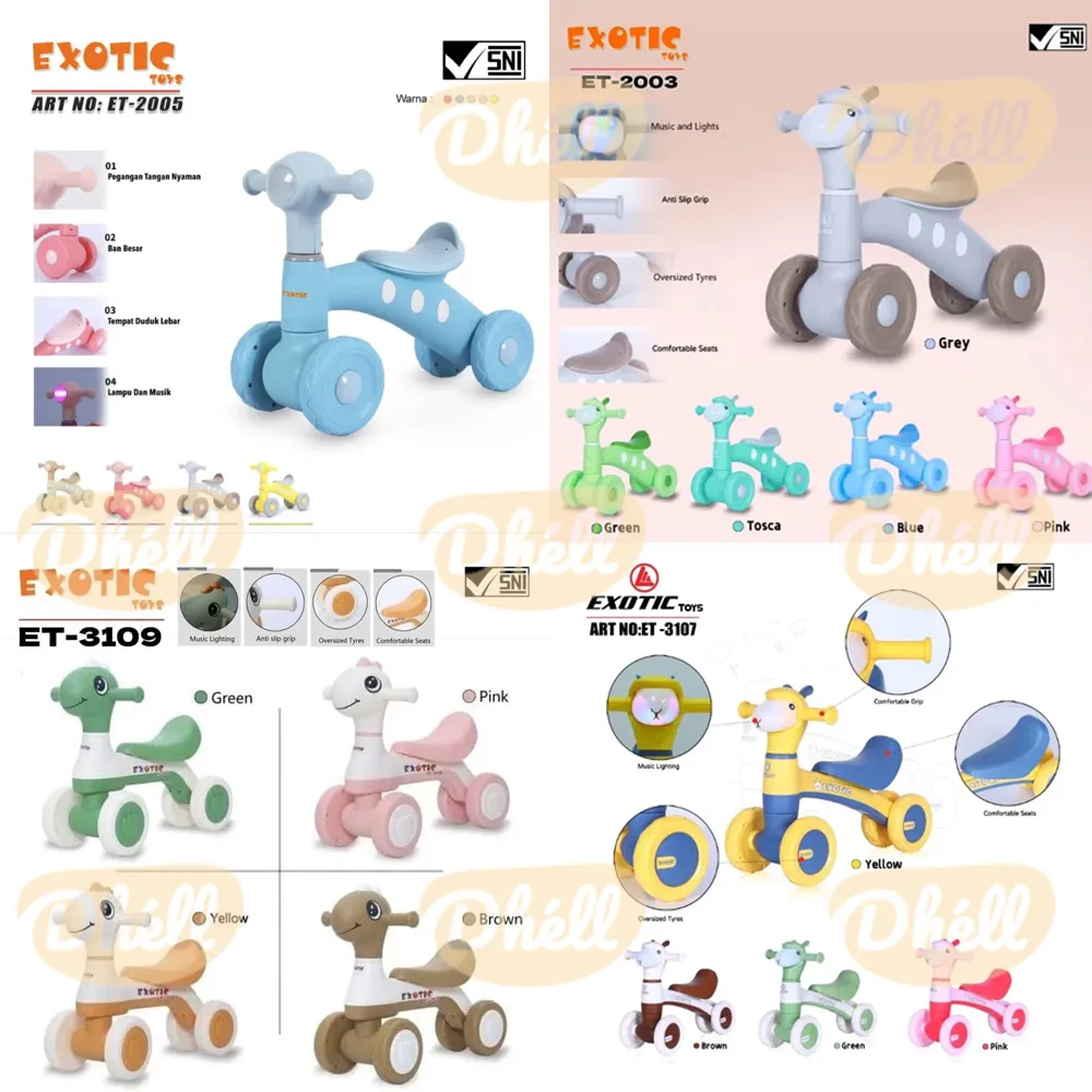 EXOTIC TOYS Balance Bike Ride On 2005 / Sepeda Keseimbangan Anak / Mainan Sepeda Anak