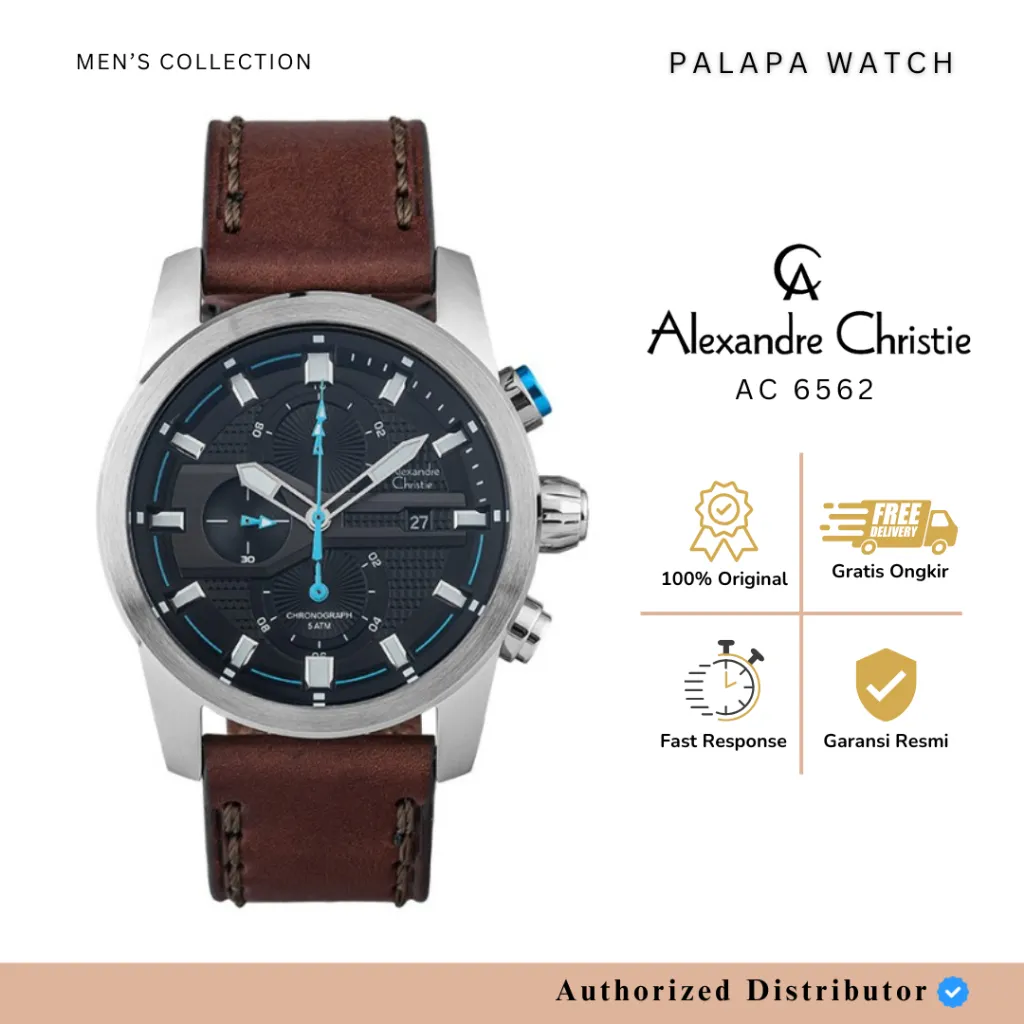 Jam Tangan Pria Alexandre Christie AC 6562 / AC 6559 Chronograph Leather Original Garansi 1 Tahun