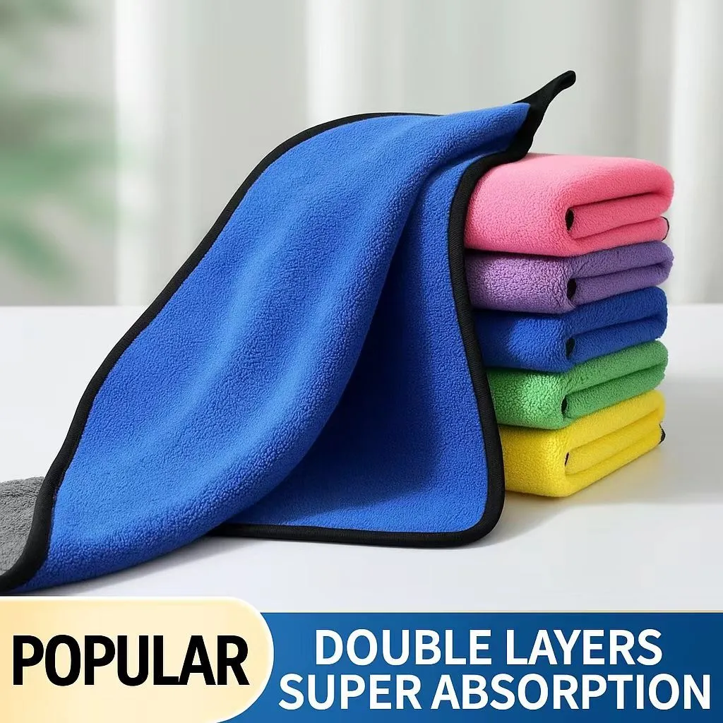 Kain Lap 10Pcs Handuk Dapur Kain Lap Microfiber Premium 30x30 Handuk Mini 2 Sisi Lembut Serbaguna Handuk Mini Dapur Mobil Motor
