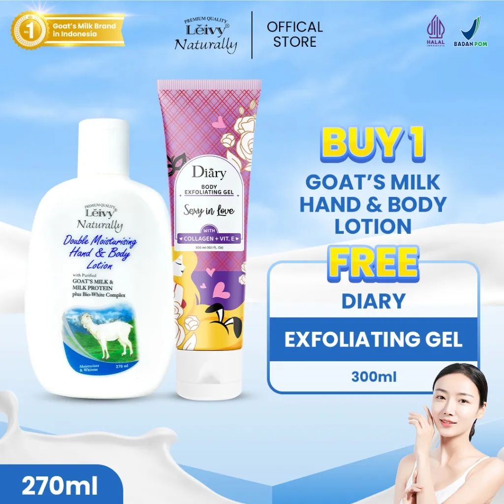 Leivy Body lotion Hand Body Cream Whitening Moisturising Melembabkan Kulit  - 270ml