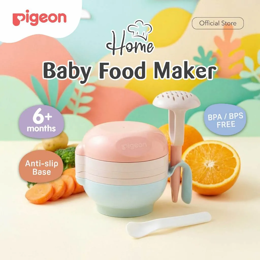 PIGEON Home Baby Food Maker | Alat Pembuat Makanan Bayi | Alat Pengolahan MPASI | Grinder | Juicer | Strainer