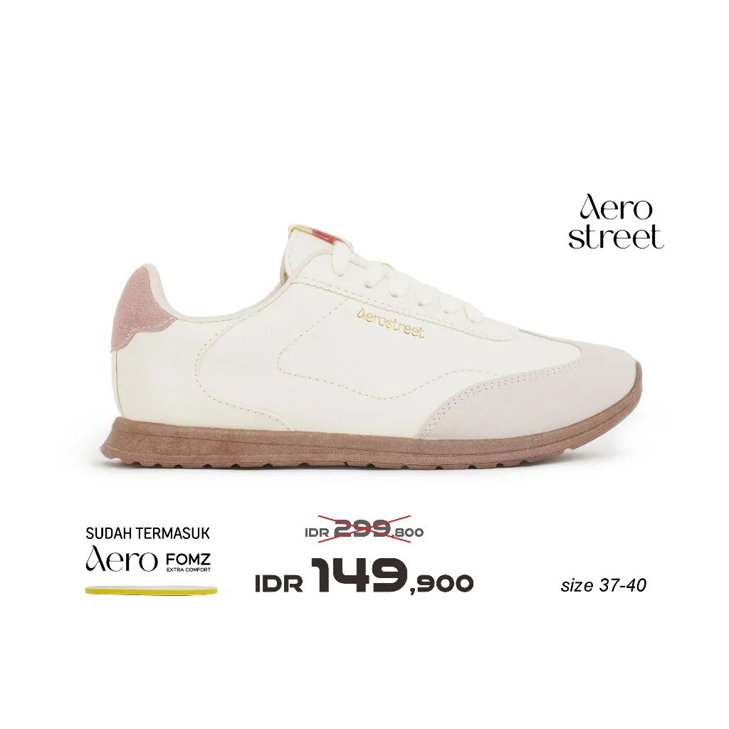 Aerostreet 37-40 Verona Coklat Muda Natural Pink - Sepatu Sneakers Wanita