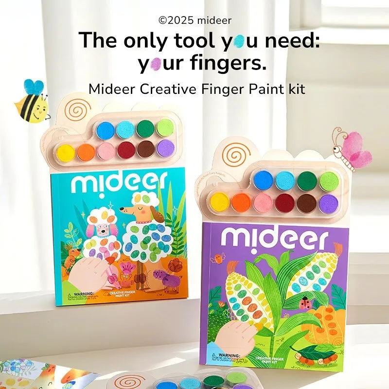 Mideer Creative Finger Paint Kit Painting Kit Book Cat Tangan Mainan Edukasi Kreatifitas Art Craft Anak Perempuan Laki Laki 2 Tahun +