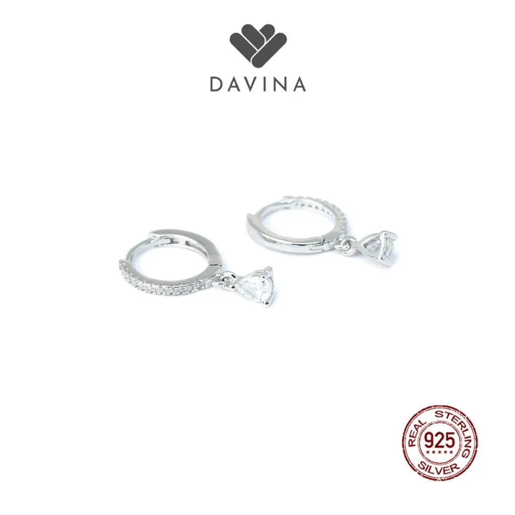 DAVINA Ladies Elsavira Earrings Sterling Silver 925 - Anting Wanita Perak S925 Bulat Hoop Hoops
