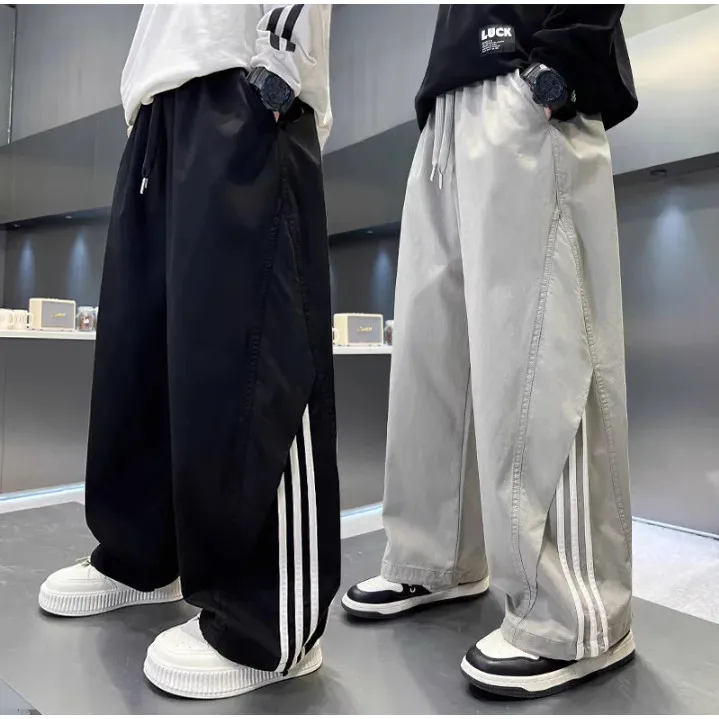 official Celana Kargo Ukuran Besar untuk Anak Laki-laki Musim Semi Musim Gugur 2025 Celana Kasual Kaki Lurus Baru  Celana Anak-anak Trendi dan Keren style terbaru celana kargo lurus longgar skena