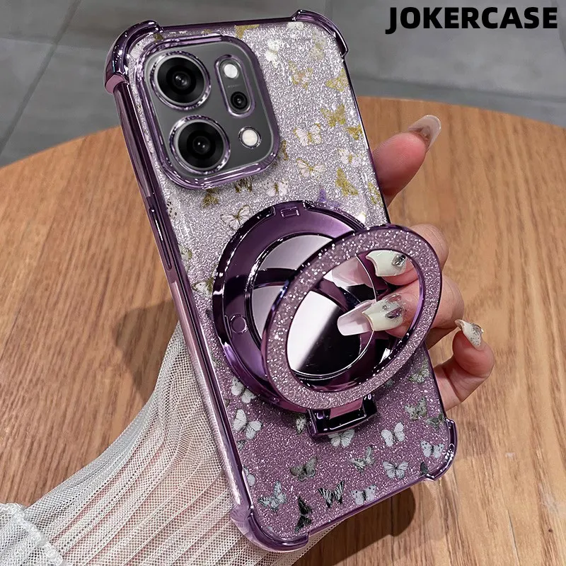 Case Samsung A12 A14 5G A16 A20 A30 A50 A52 Cermin Bracket Stand Case Samsung A03s A04 A05s A21s A30s A52s Tahan Jatuh Case Samsung A06 A23 Glitter Card Case Samsung A12