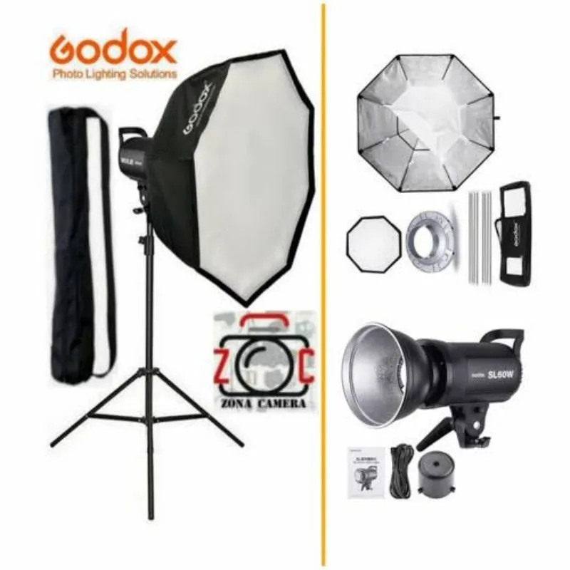 Godox SL-60W Lighting Video LED Bowens Mount SL - 60w White Lighting Lampu SL60 SL60W Light  Continuous Youtuber Make Up MUA Rias Softbox