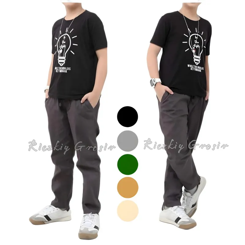 Celana Rib Chinos Premium Anak Tanggung Pinggang Rib Usia 6-15 Thn Size 21-32 dewasa slim fit