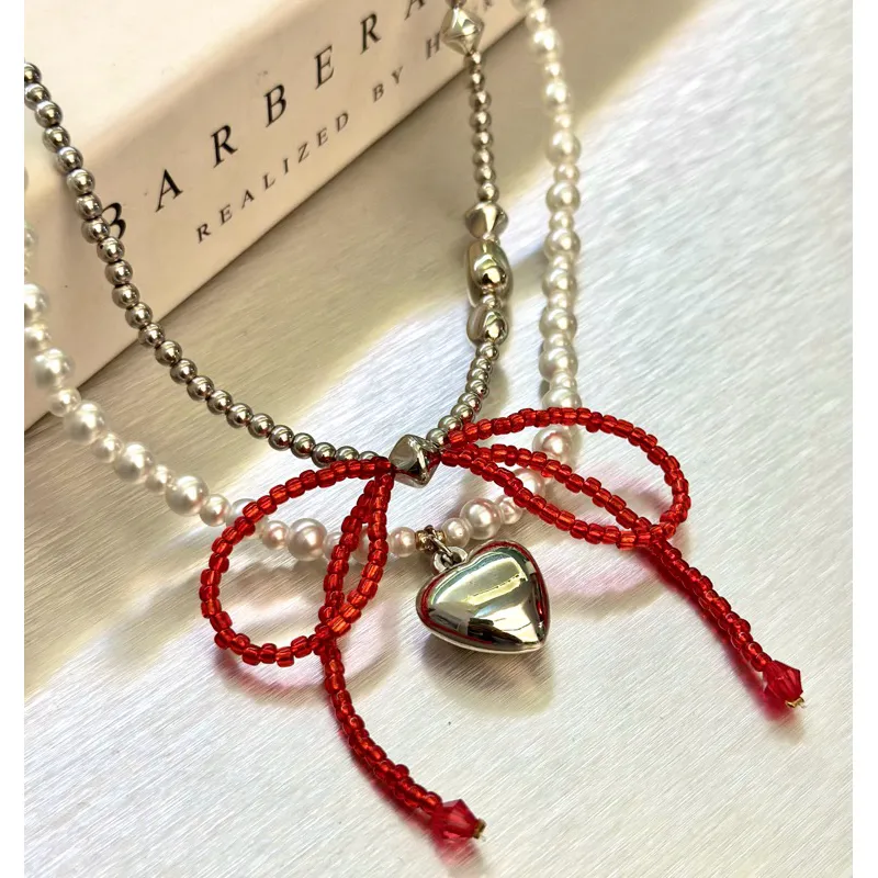 kalung Pita/ necklace choker beads ribbon / kalung manik manik / kalung manik korea / necklace / beads necklace/kalung wanita / kalung korea / kalung aesthetic