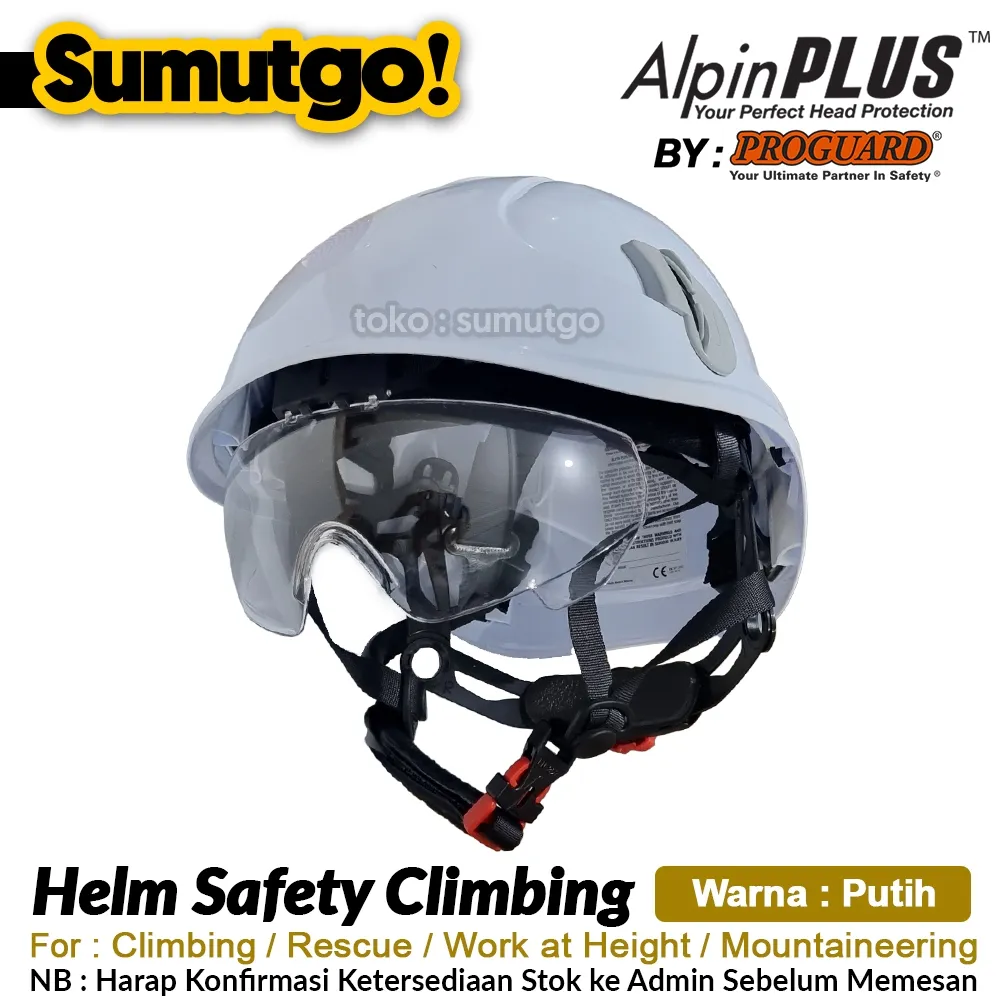 Helm Safety Proyek Proguard Alpin Plus Putih / Climbing Safety Helmet Alpinplus Extreme Sport White / Pelindung Kepala Panjat Tebing Mountaineering Rescue SAR aktivitas Olahraga Ekstrim Outdoor / Helm Cycling Sepeda